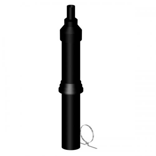 LIK vertikali ortakio-dūmtraukio sistema d80/125 (juodos sp. 1,1m)